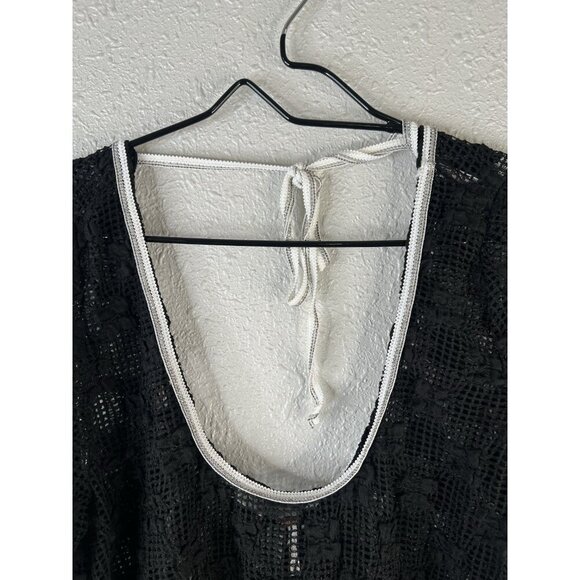 Free People Olivia Grady Lace top Medium Black Sheer Mesh Cyber Boho Swim NEW - Picture 6 of 13